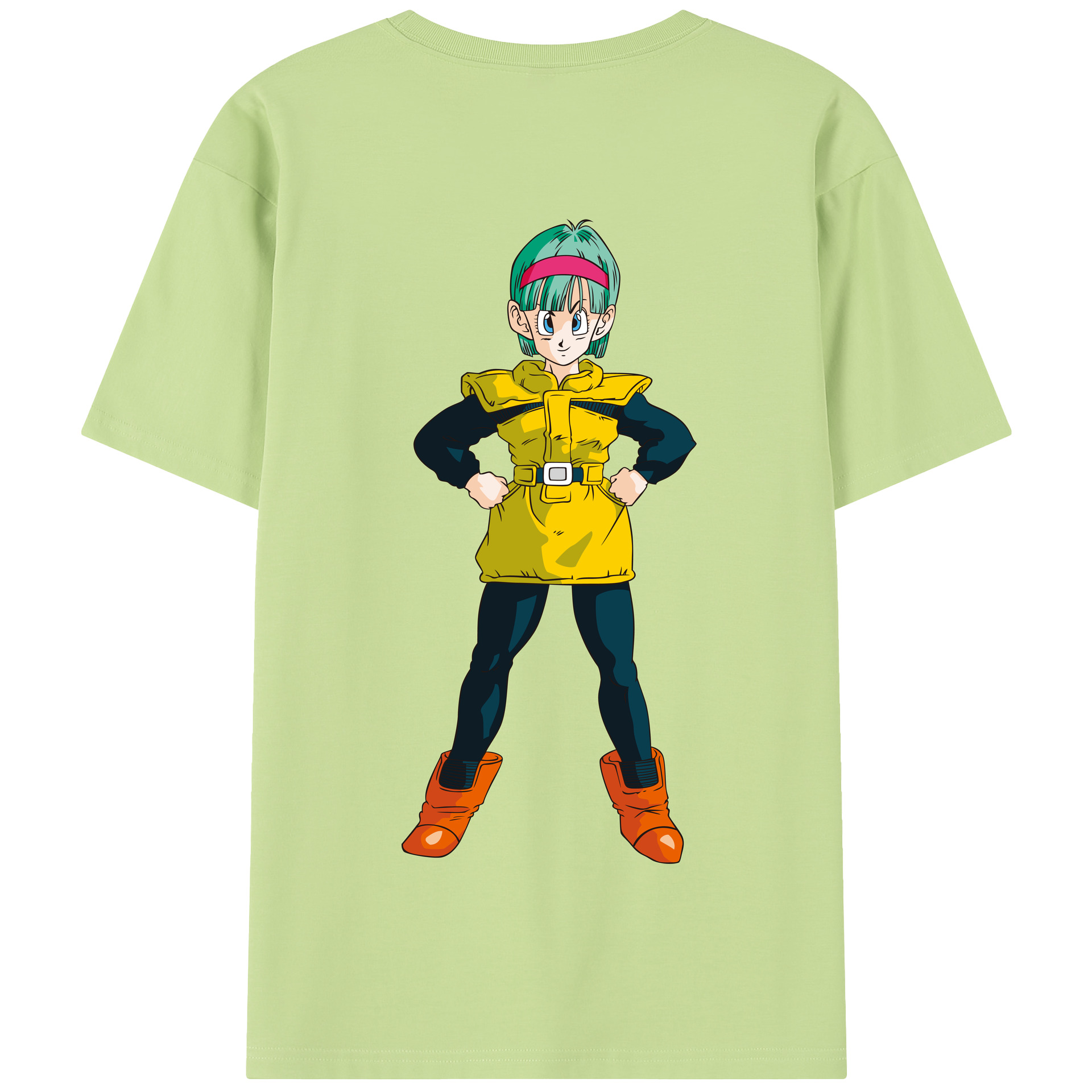 （画像用） ドラゴンボール ブルマ DRAGON BALL Bulma 綿100％半袖Tシャツ（背面プリント）